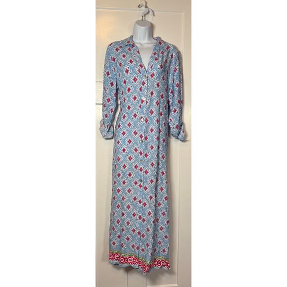 Zara Printed Tunic‎ Dress Size Small Blue Pink NWT - Picture 1 of 15